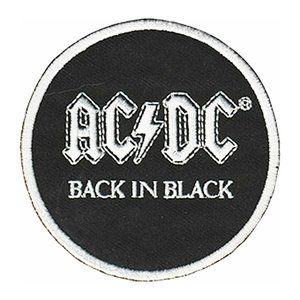 AC/DC Back In Black Patch Embroidered Iron On Sew Classic Rock Heavy Metal Hard